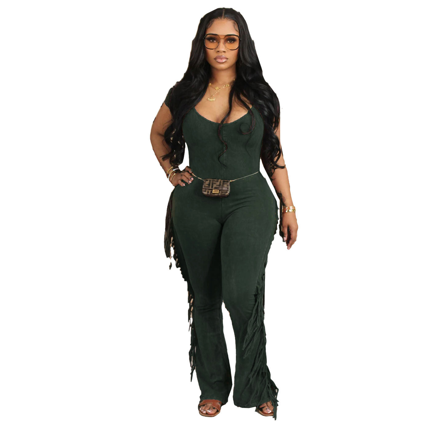 Women's Fashion Slim-fit Tassel Jumpsuit